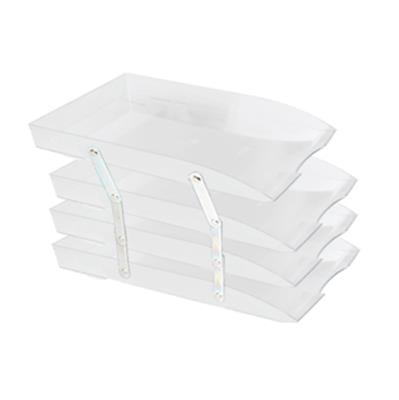 BANDEJA PAPELERA ACRILICO LIGGO 4 PISOS CRISTAL