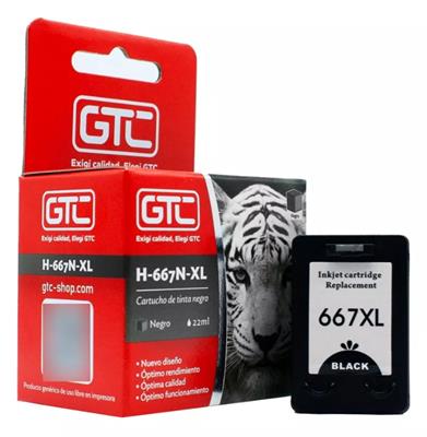 CARTUCHO GTC HP 667 XL NEGRO