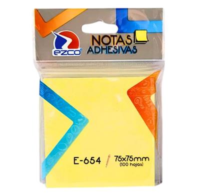 TACO ADHESIVO 75x75 100h AMARILLO KOBY