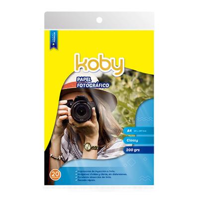 PAPEL FOTOGRAFICO A4 20hs 200g KOBY